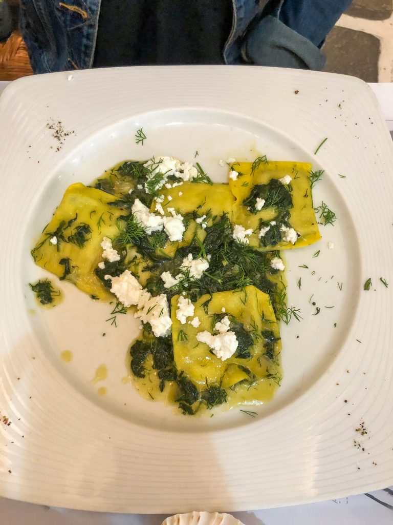 stuffed ravioli at pasta fresca barkia mykonos greece, best restaurants in mykonos greece, best things to do in mykonos