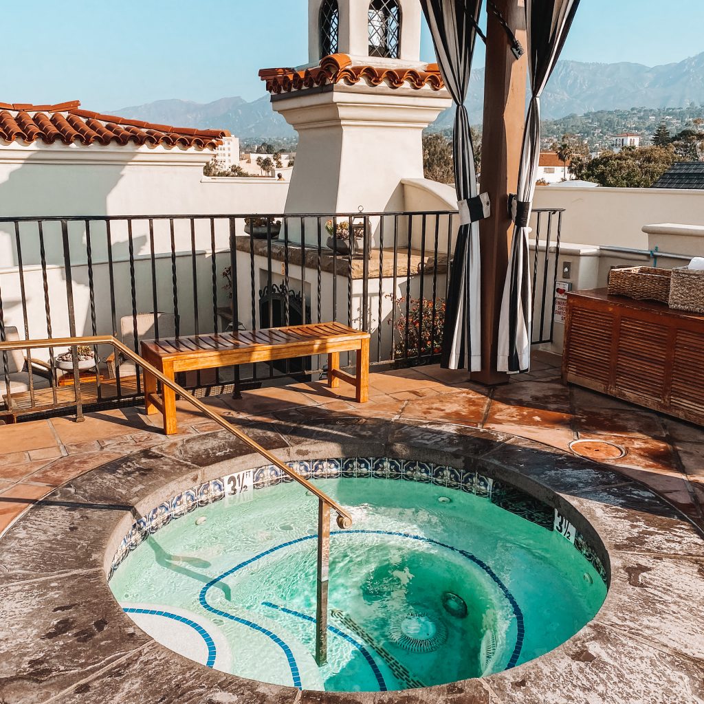 The rooftop at the Kimpton Canary Hotel in Santa Barbara. Best things to do in Santa Barbara in a weekend. Where to stay in Santa Barbara.