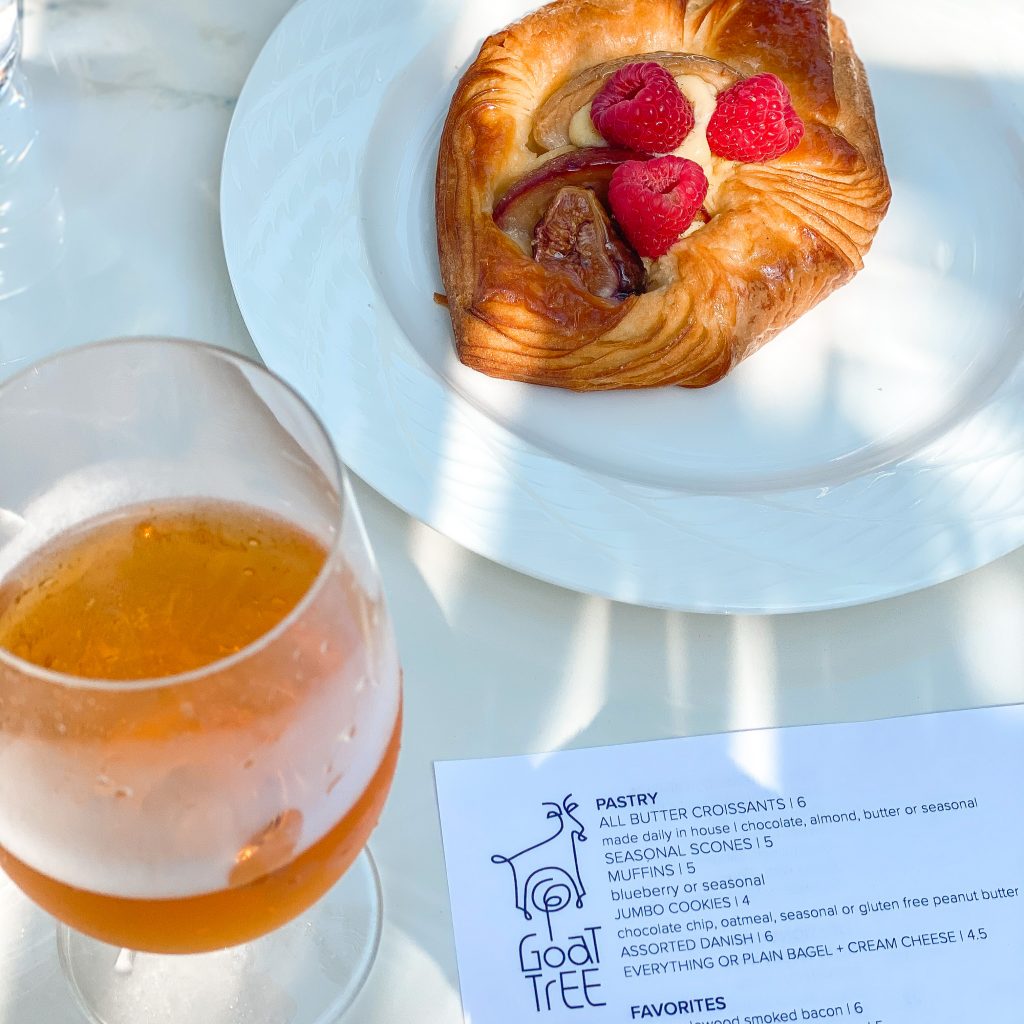 Fresh pastry and craft beer at the Goat Tree Restaurant at Hotel Californian in Santa Barbara. Best Restaurants in Santa Barbara. Things to do in Santa Barbara.