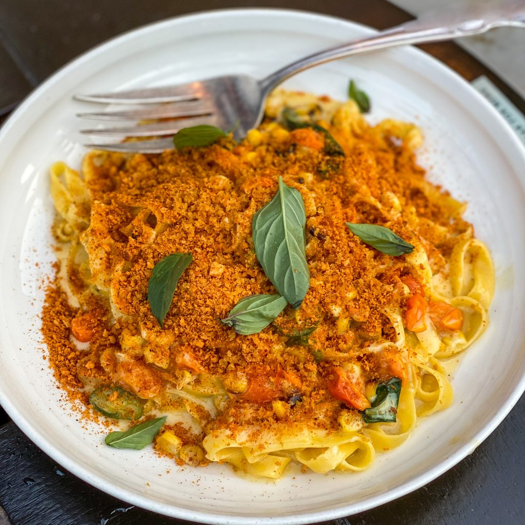 Hand Cut Tagliatelle Pasta at The Lark restaurant in Santa Barbara. Best restaurants in Santa Barbara. Best dinner in Santa Barbara. Where to eat dinner in Santa Barbara. Santa Barbara Funk Zone Restaurants.