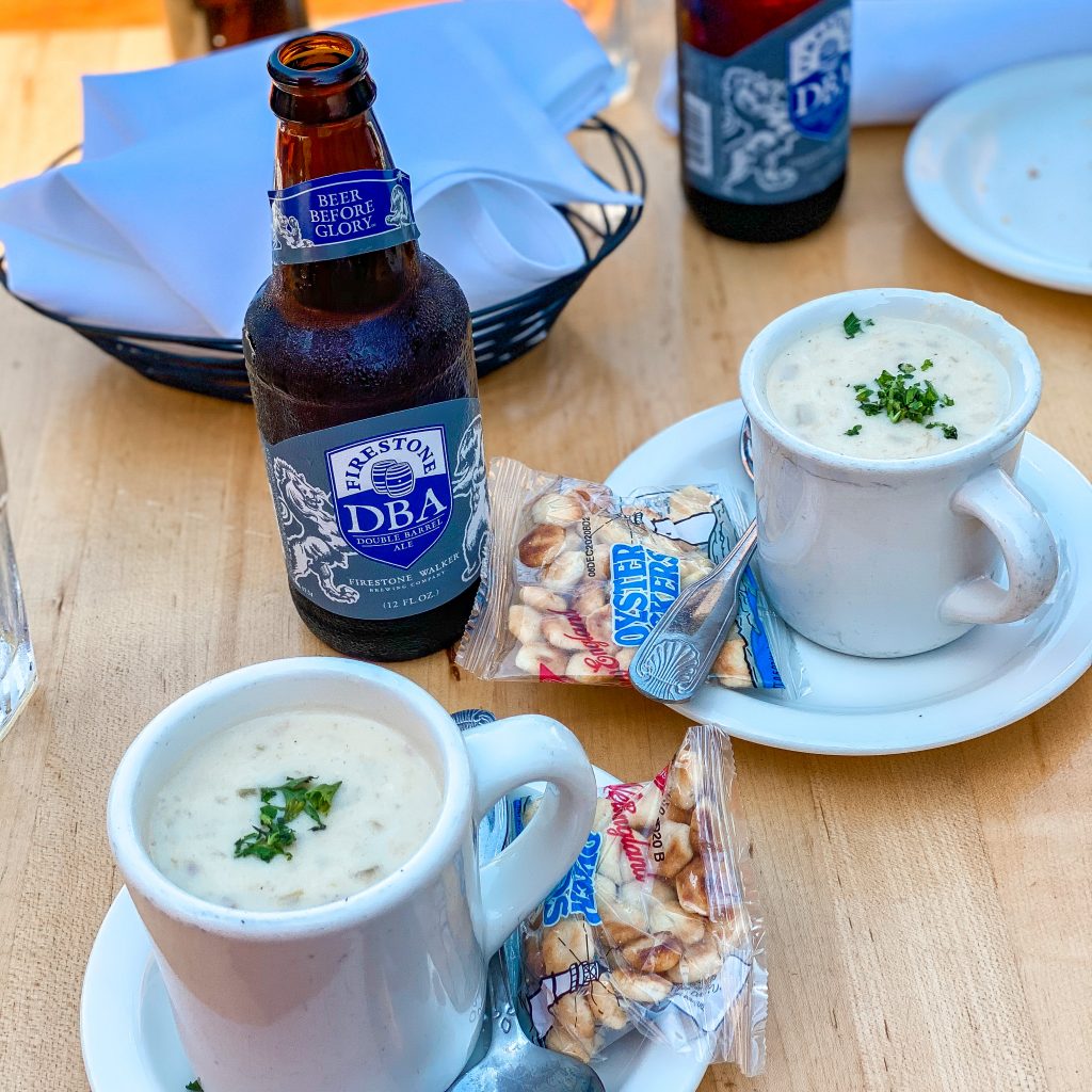 Clam chowder at Brophy Bros. in Santa Barbara. Best restaurants in Santa Barbara. Best in Santa Barbara. Best Lunch in Santa Barbara.